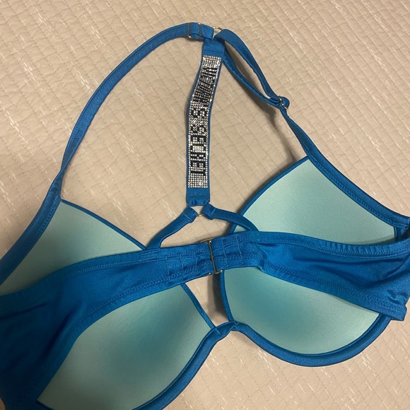 Shine strap full coverage push up bikini top turquoisea - Picture 2 of 4